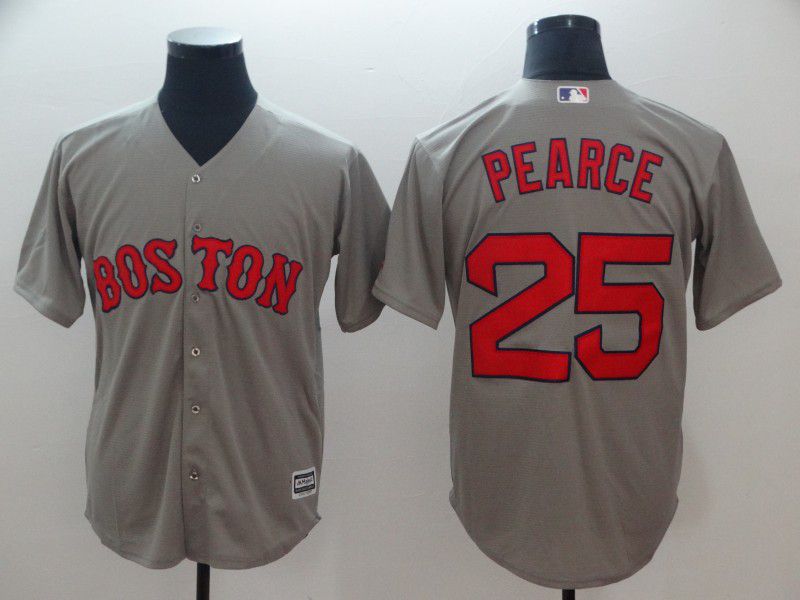 Men Boston Red Sox #25 Pearce Grey Game MLB Jerseys